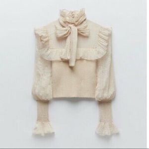 Zara combination knit top Size S